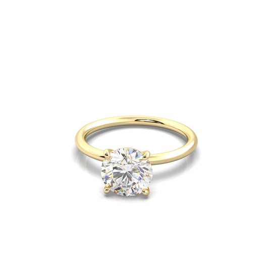 Serene Round Diamond Engagement Ring Yellow Gold 18k - Bellisimo