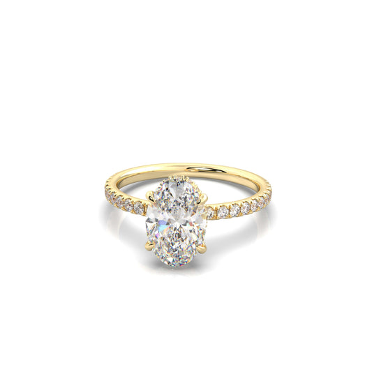 Sophie Oval Diamond Engagement Ring Yellow Gold - Bellisimo