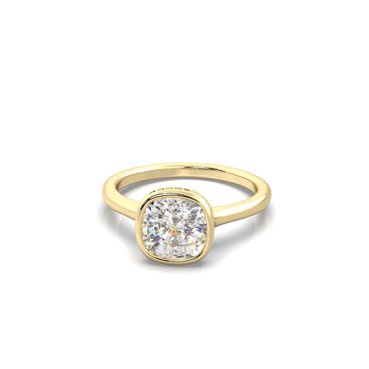 Noelle Cushion Diamond Engagement Ring Yellow Gold - Bellisimo