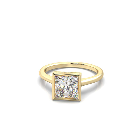 Noelle Princess Diamond Engagement Ring Yellow Gold - Bellisimo