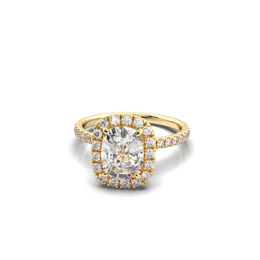Mila Cushion Diamond Engagement Ring Yellow Gold 18k - Bellisimo