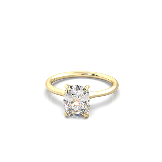 Nora Cushion Diamond Engagement Ring Yellow Gold 18k - Bellisimo