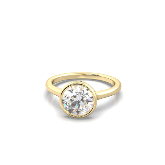 Noelle Round Diamond Engagement Ring Yellow Gold - Bellisimo