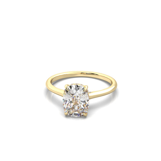 Meena Cushion Diamond Engagement Ring Yellow Gold 18k - Bellisimo