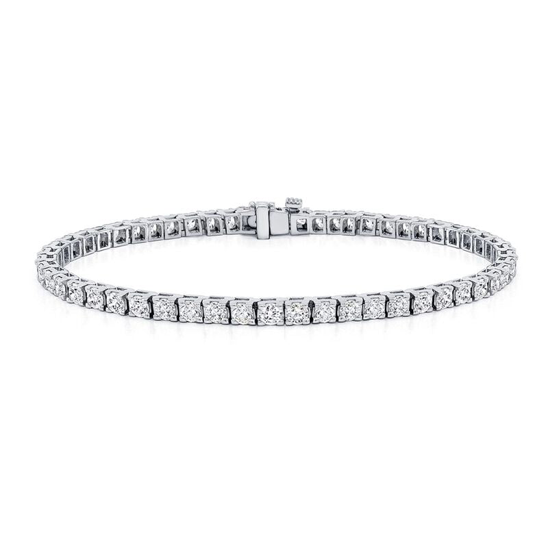 2 Carat White Gold Square Tennis Bracelet