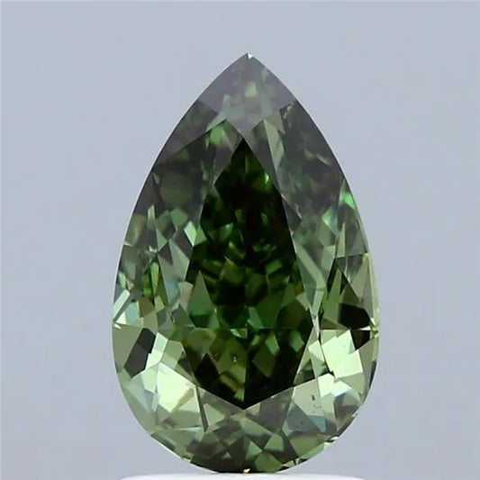 2.00ct Pear Lab Grown Diamond (Colour Fancy Vivid Green, Clarity VS2, IGI Certified)