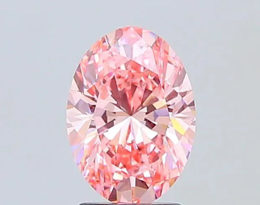 2.01ct Oval Lab Grown Diamond (Colour Fancy Vivid Pink, Clarity VS1, IGI Certified)