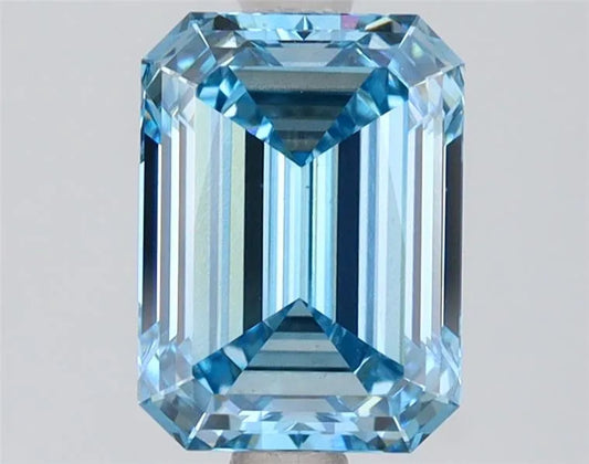 2.05ct Emerald Lab Grown Diamond (Colour Fancy Blue, Clarity VS1, Cut GD, IGI Certified)