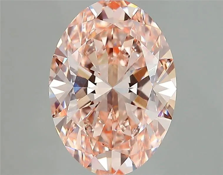 2.50ct Oval Lab Grown Diamond (Colour Fancy Light Orange Pink, Clarity VVS2, IGI Certified)
