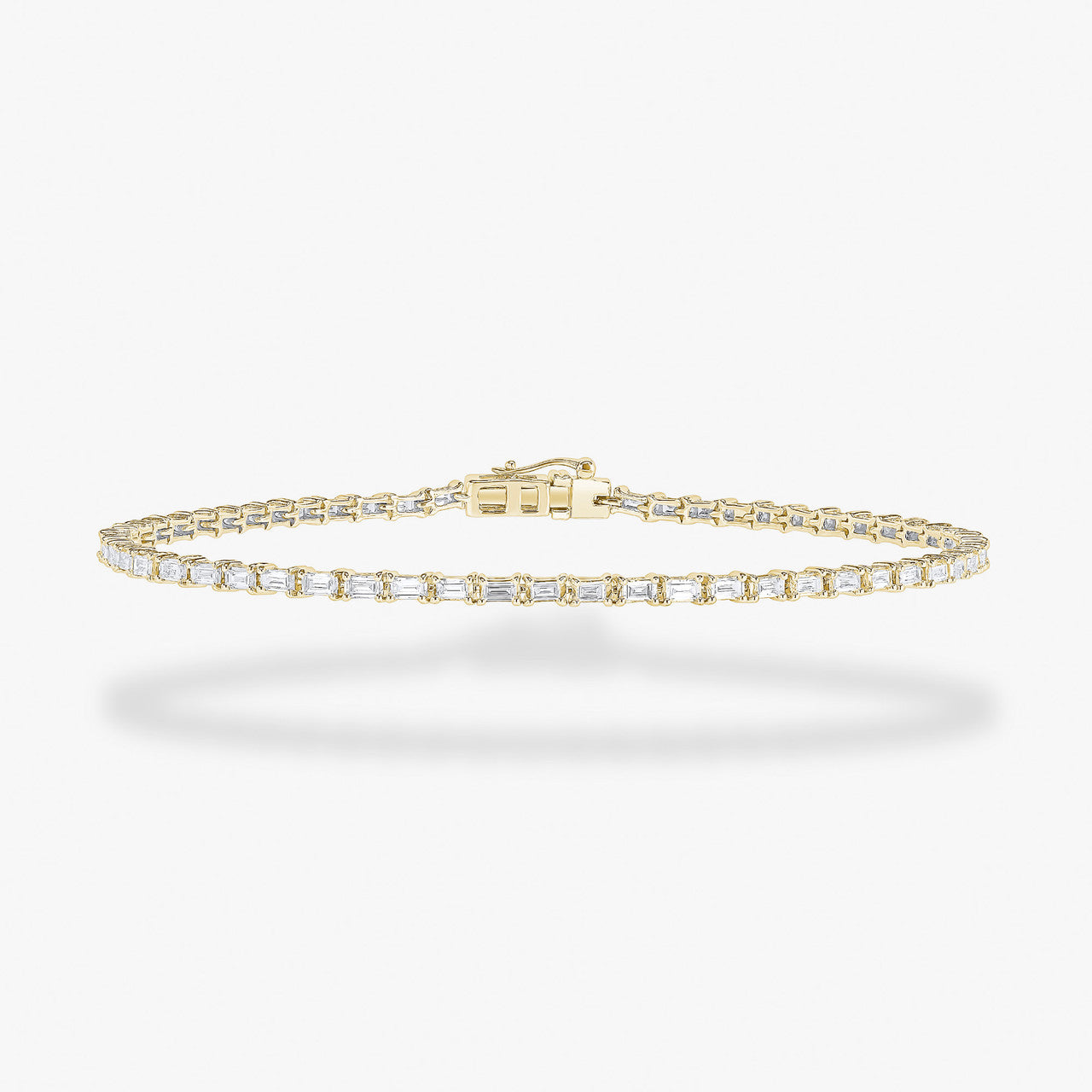 12 Carat Yellow Gold Baguette Tennis Bracelet