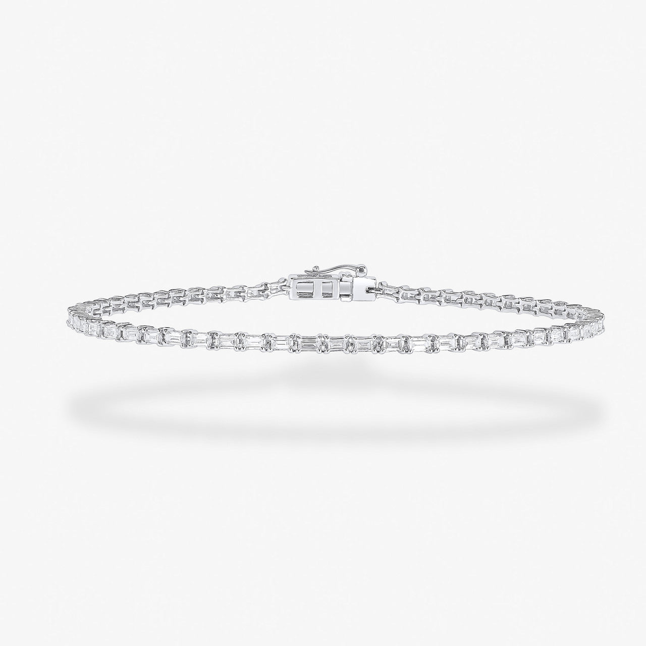 12 Carat White Gold Baguette Tennis Bracelet