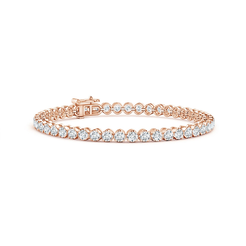 10 Carat Rose Gold Round Tennis Bracelet