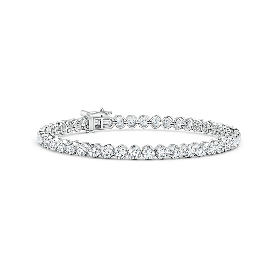 2 Carat White Gold Round Tennis Bracelet