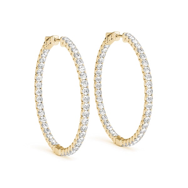 White Gold Diamond Hoops Earrings
