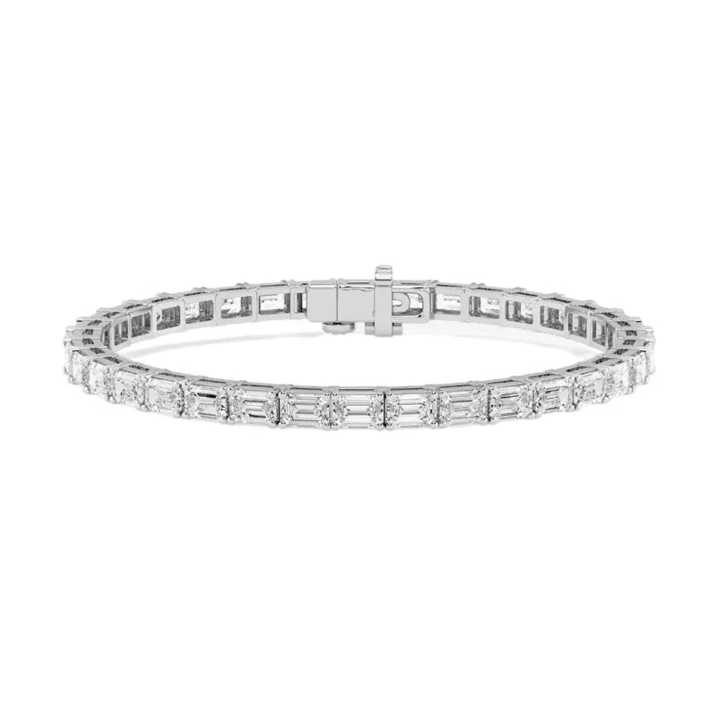3 Carat White Gold Emerald Tennis Bracelet
