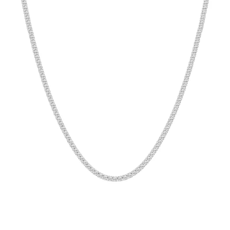 White Gold Round Tennis Necklace