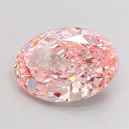 9.39ct Oval Lab Grown Diamond (Colour Fancy Vivid Pink, Clarity VS2, IGI Certified)