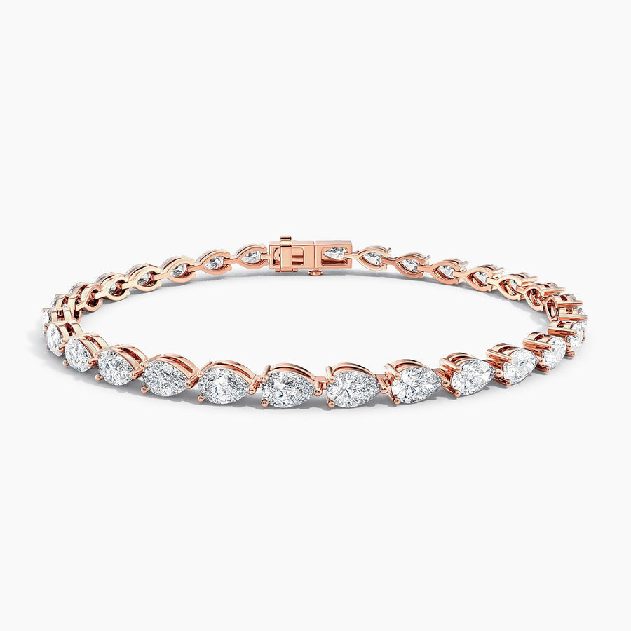 3 Carat Rose Gold Pear Tennis Bracelet