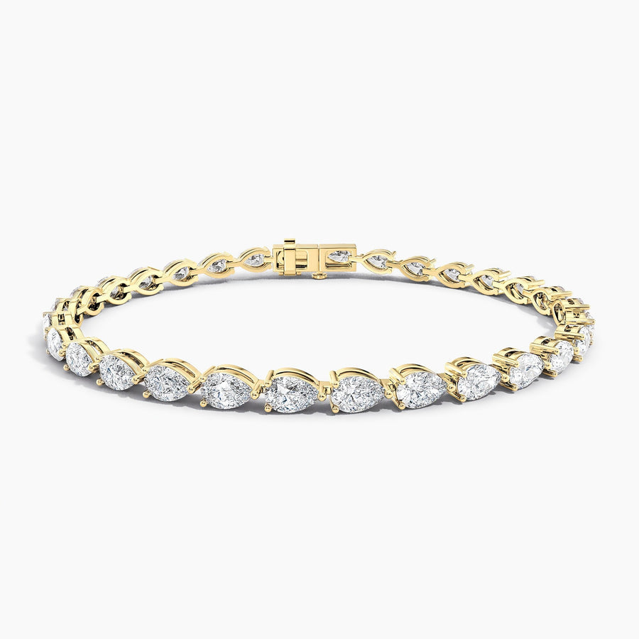 4 Carat Yellow Gold Pear Tennis Bracelet