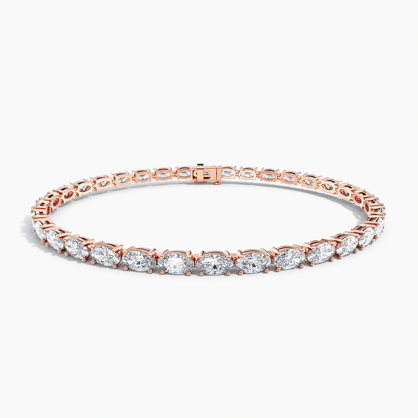 4 Carat Rose Gold Oval Tennis Bracelet