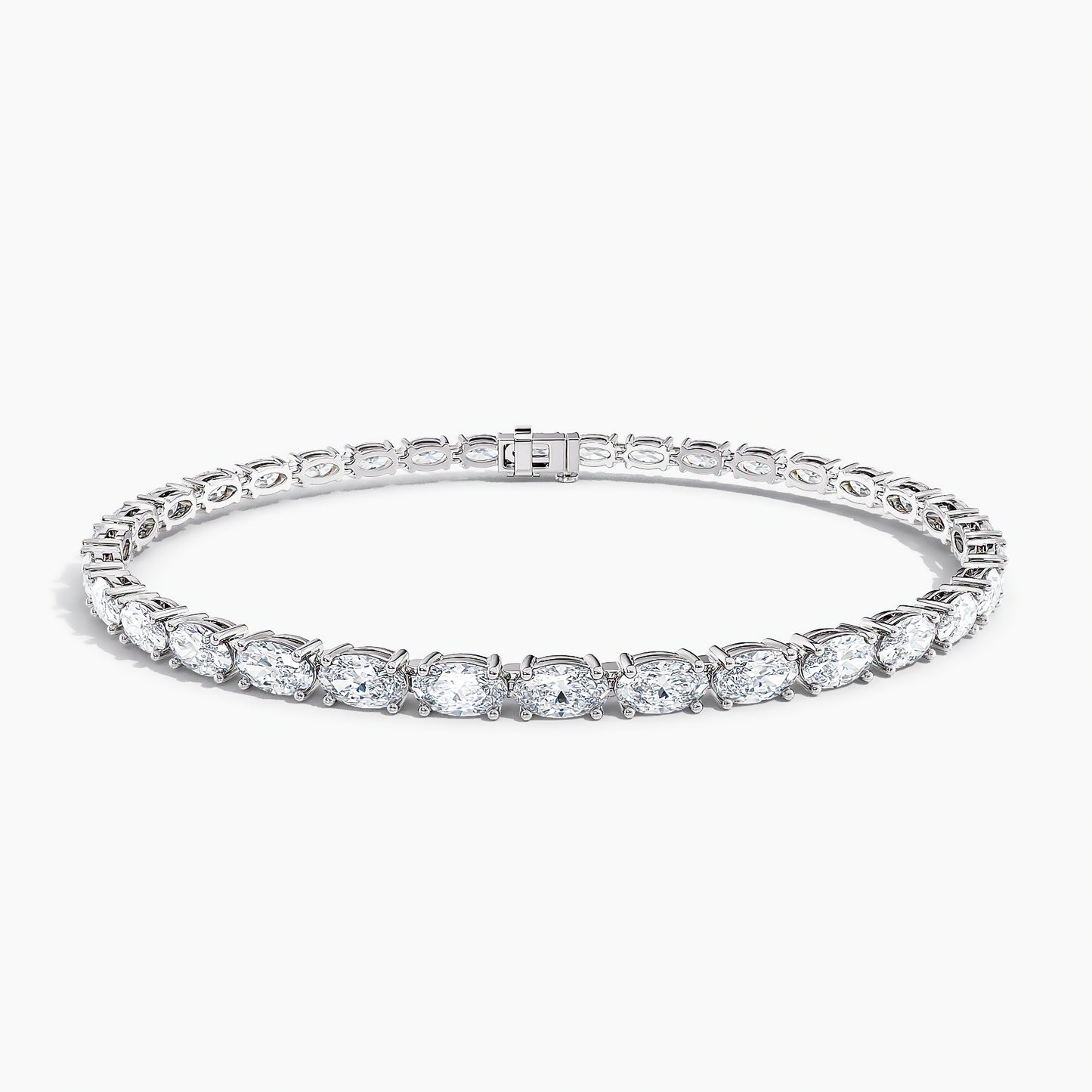 2 Carat White Gold Oval Tennis Bracelet