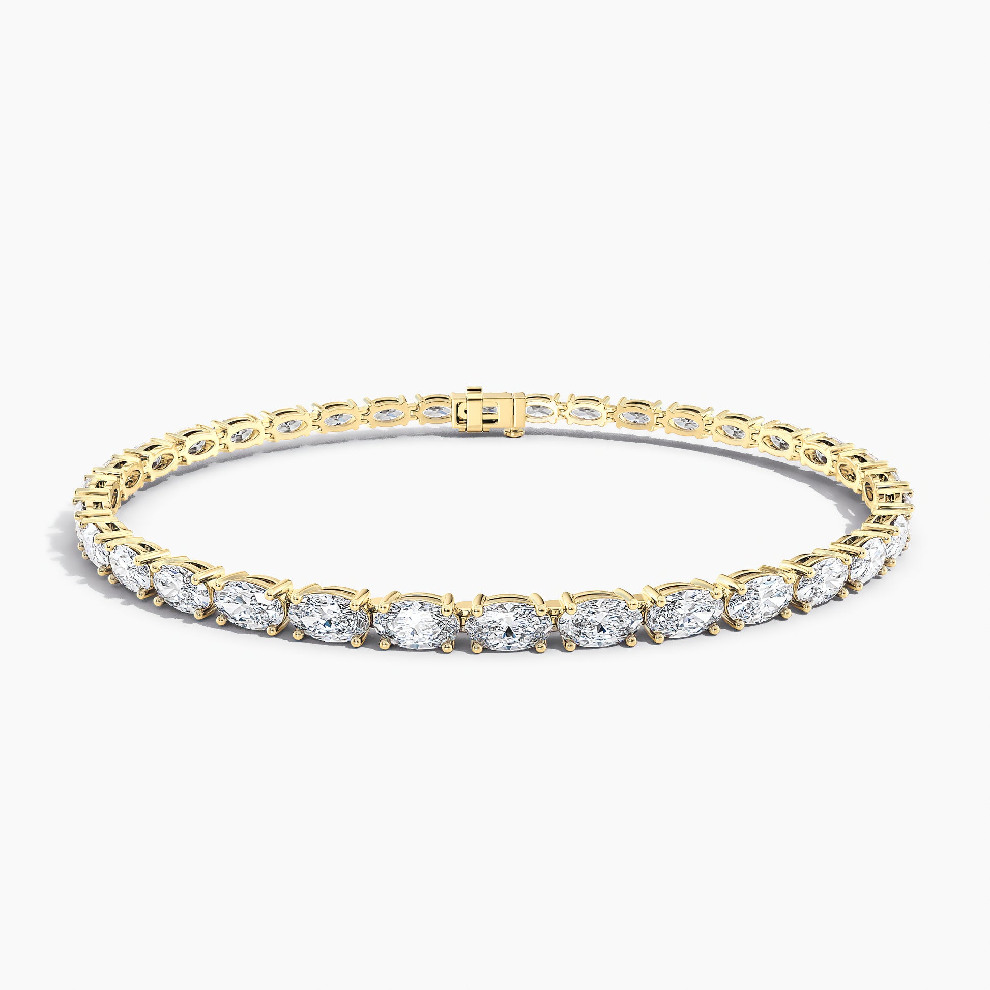 4 Carat Yellow Gold Oval Tennis Bracelet
