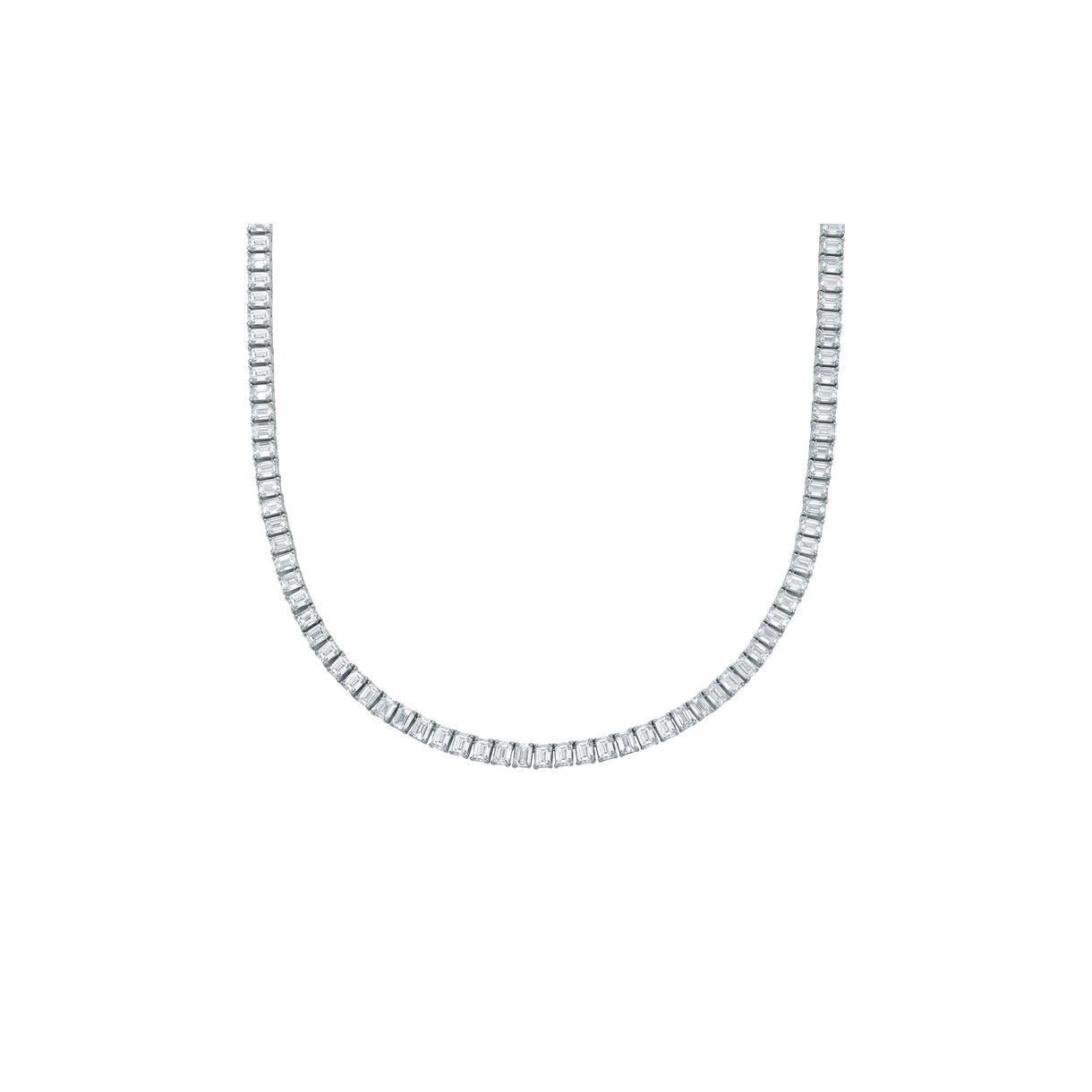 White Gold Emerald Tennis Necklace