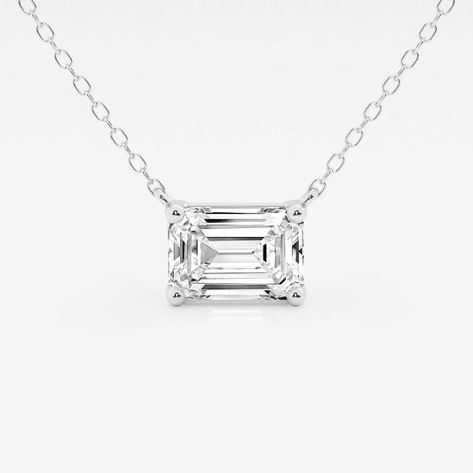 Emerald Floating Solitare Pendant