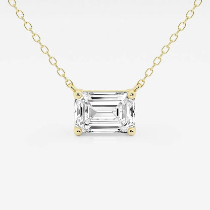 Emerald Floating Solitare Pendant