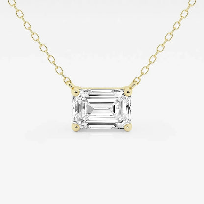 Emerald Floating Solitare Pendant