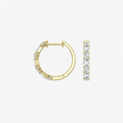 Mixed Shape Hoop Earrings