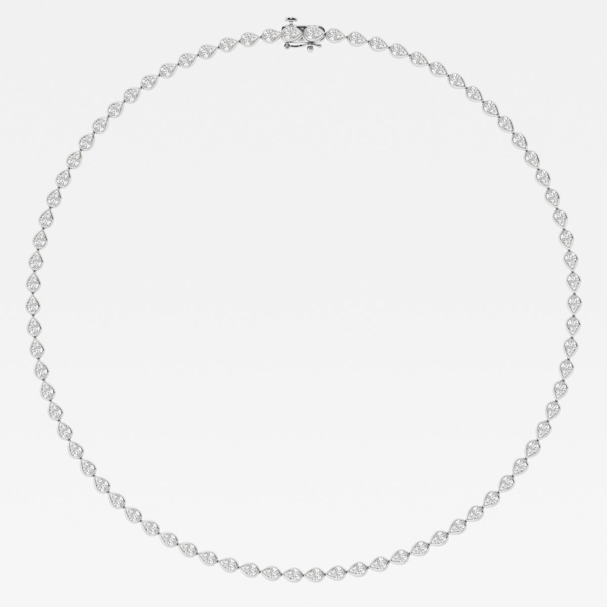 White Gold Pear Tennis Necklace