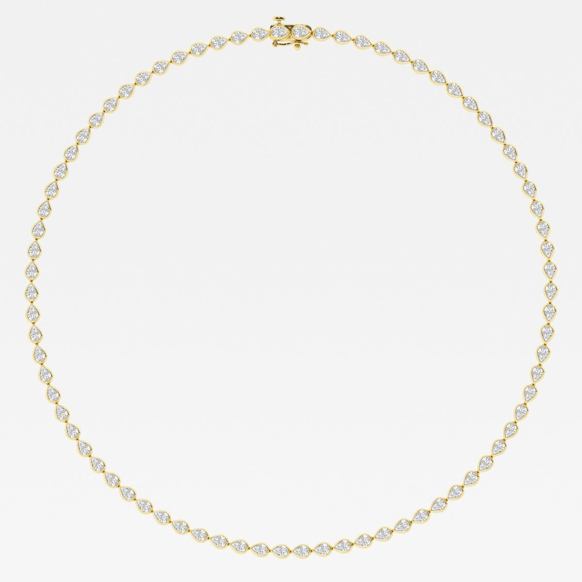Yellow Gold Pear Tennis Necklace