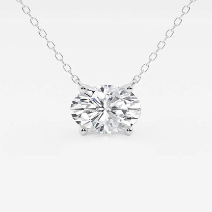 Oval Floating Solitare Pendant