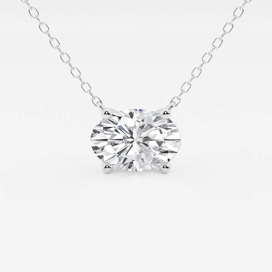 Oval Floating Solitare Pendant