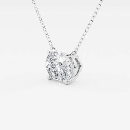 Oval Floating Solitare Pendant