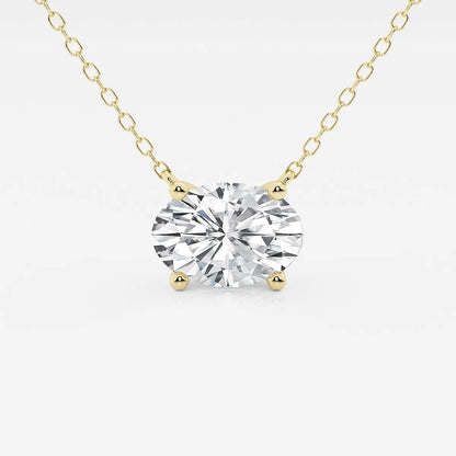 Oval Floating Solitare Pendant