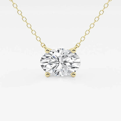 Oval Floating Solitare Pendant