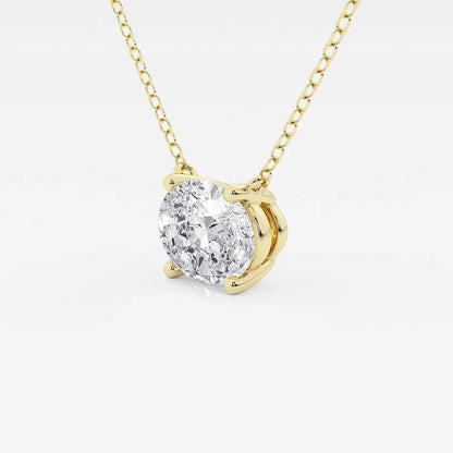 Oval Floating Solitare Pendant