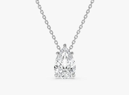 Pear Floating Solitare Pendant