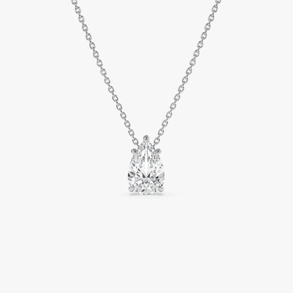 Pear Floating Solitare Pendant