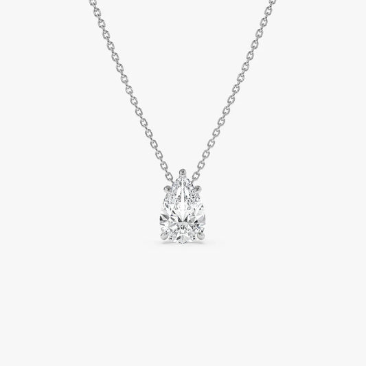 Pear Floating Solitare Pendant