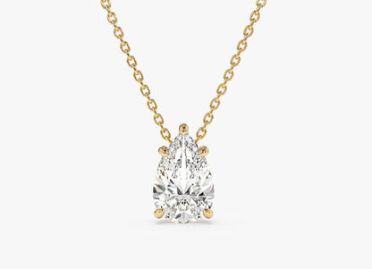 Pear Floating Solitare Pendant