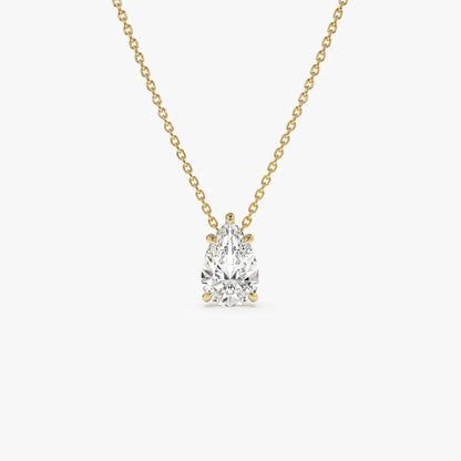 Pear Floating Solitare Pendant