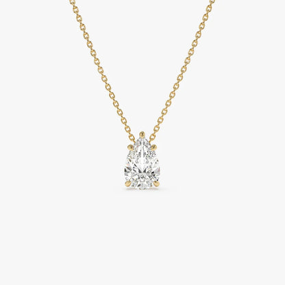 Pear Floating Solitare Pendant