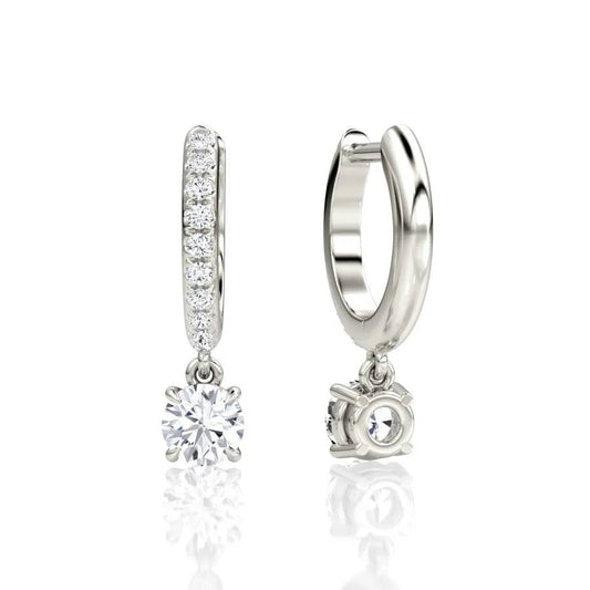 Solitaire Drop Pavé Huggies