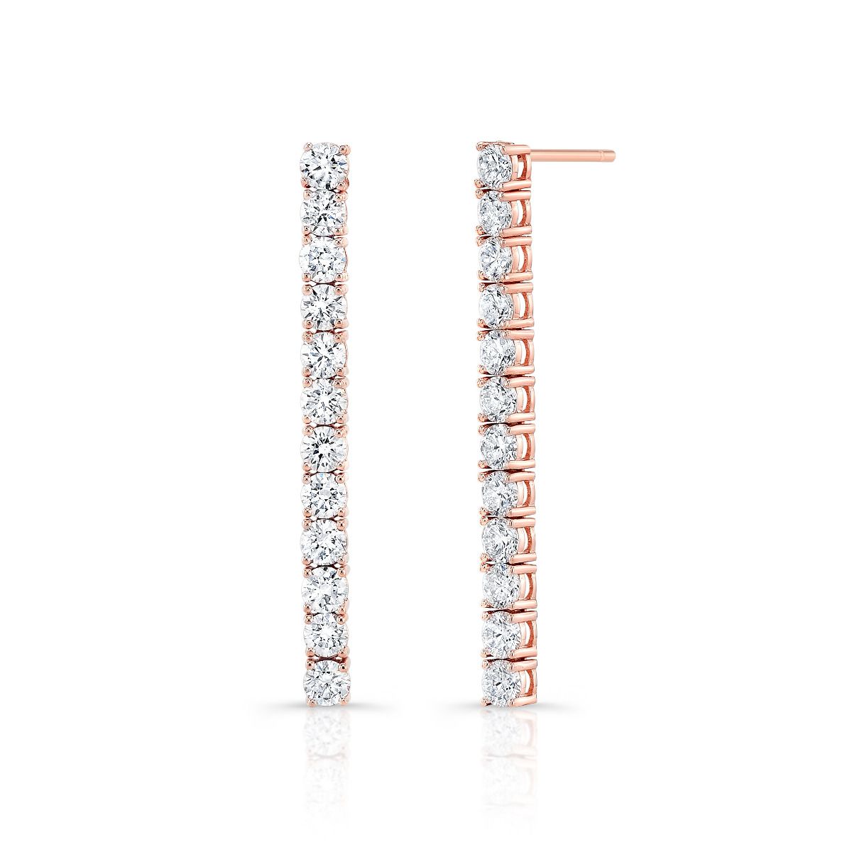 Rose Gold Tennis Earrings