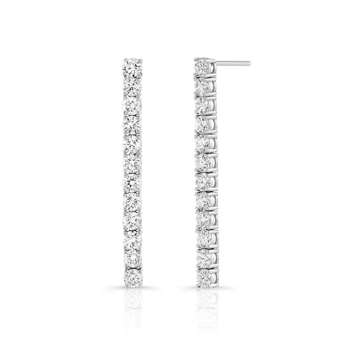 White Gold Tennis Earrings