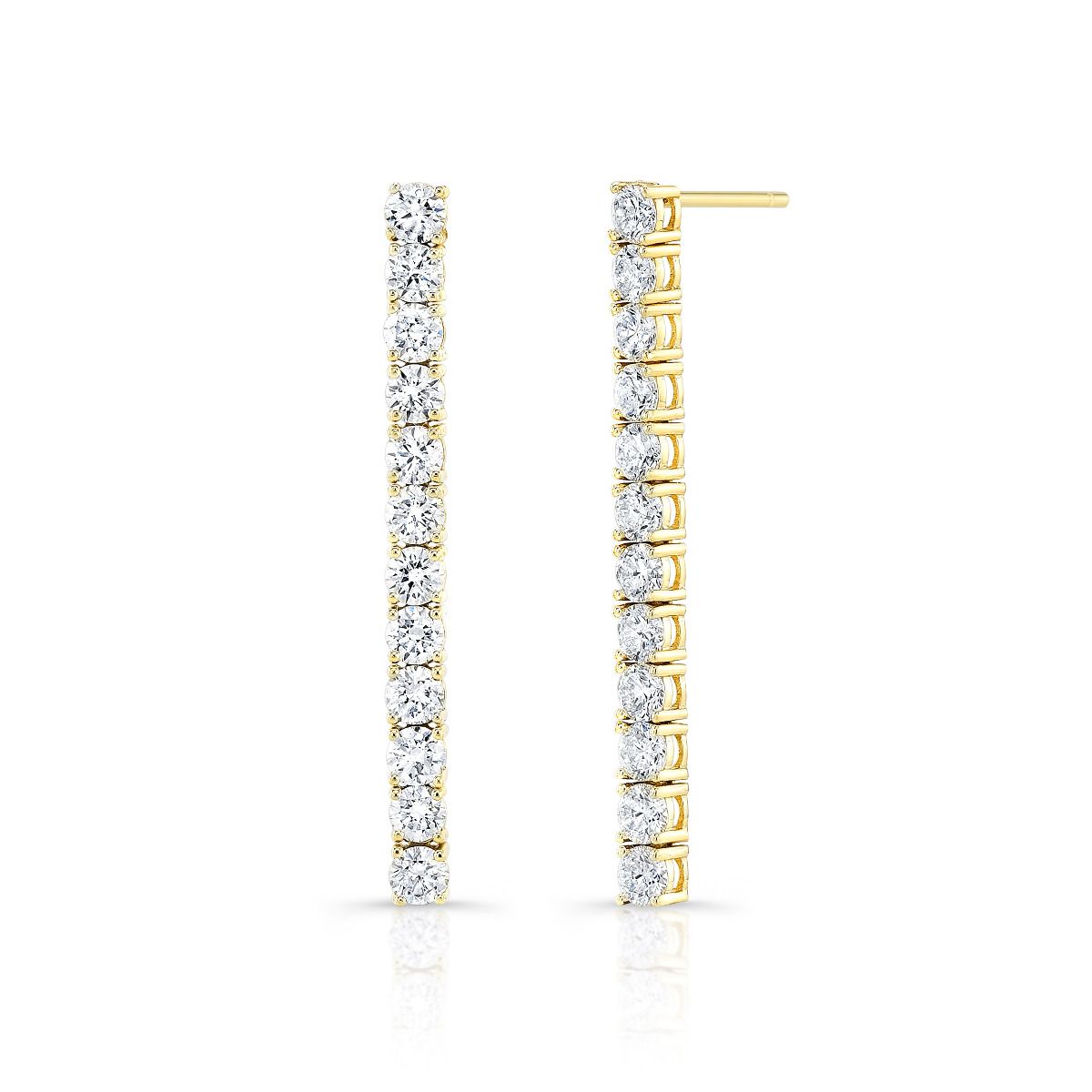Yellow Gold Tennis Earrings