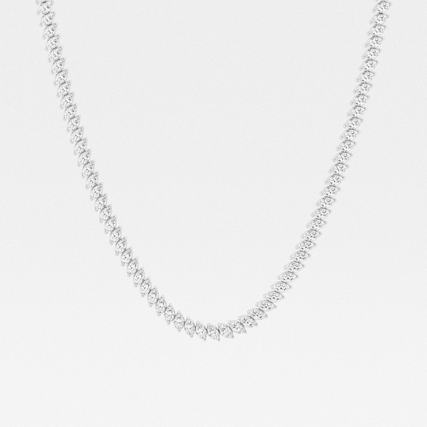 White Gold Marquise Tennis Necklace